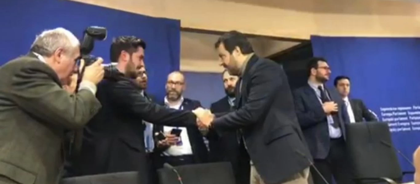 Ελληνική Λύση: Συνάντηση με τον Ματτέο Σαλβίνι στο Ευρωκοινοβούλιο (βίντεο-φώτο)